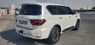 White Nissan Patrol Platinum 2021 for rent in Abu Dhabi 8
