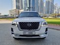White Nissan Patrol Platinum 2022 for rent in Abu Dhabi 2