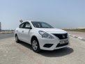White Nissan Sunny 2019 for rent in Dubai 1