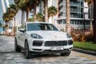 White Porsche Cayenne Coupe 2021 for rent in Dubai 1