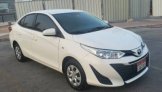 White Toyota Yaris Sedan 2019 for rent in Abu Dhabi 2