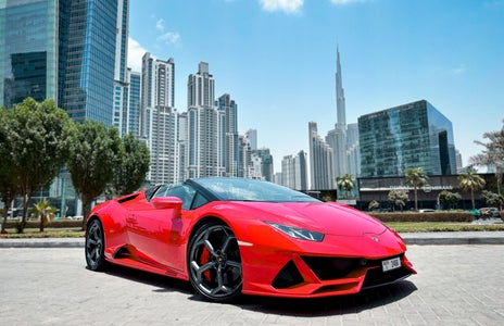 Rent Lamborghini Huracan Evo Spyder 2021 in Dubai