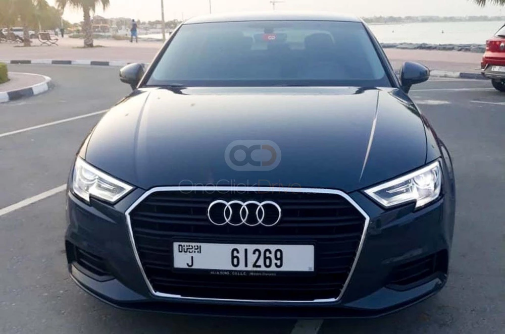 Matte Black Audi A3 2019 for rent in Dubai 2