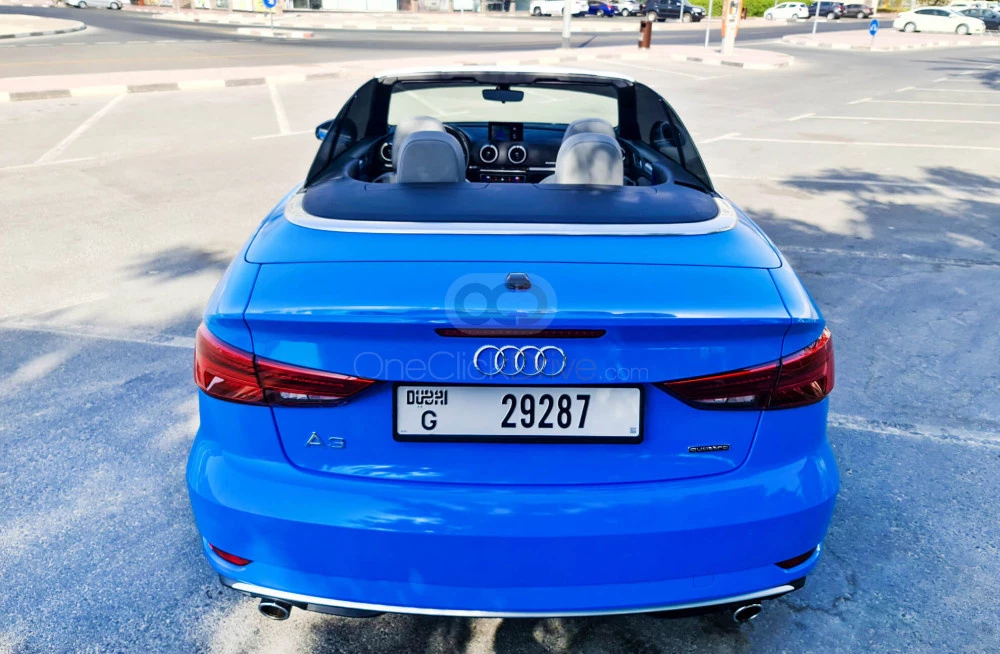 Azul Audi A3 convertible 2020 for rent in Dubai 6