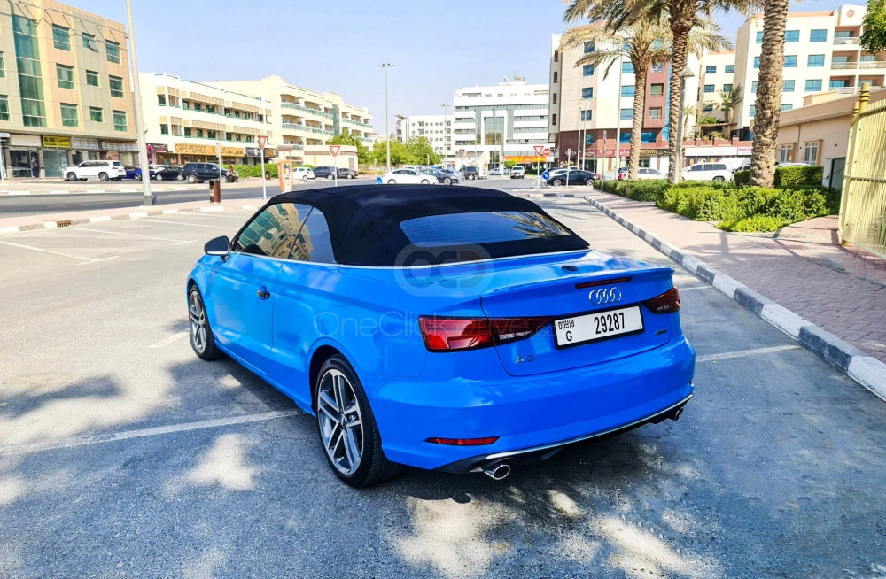 Azul Audi A3 convertible 2020 for rent in Dubai 5