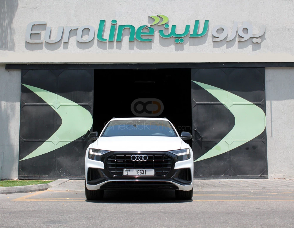 White Audi Q8 2021 for rent in Ajman 2