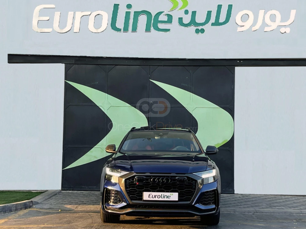 Blue Audi RS Q8  2022 for rent in Ajman 2