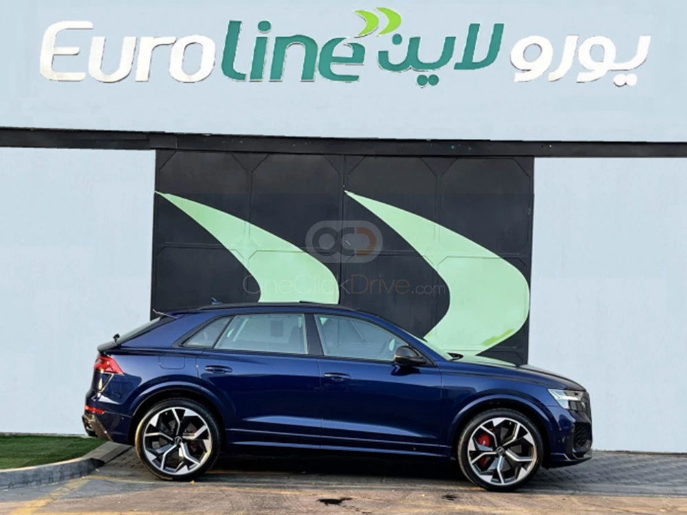 Blue Audi RS Q8  2022 for rent in Ajman 1