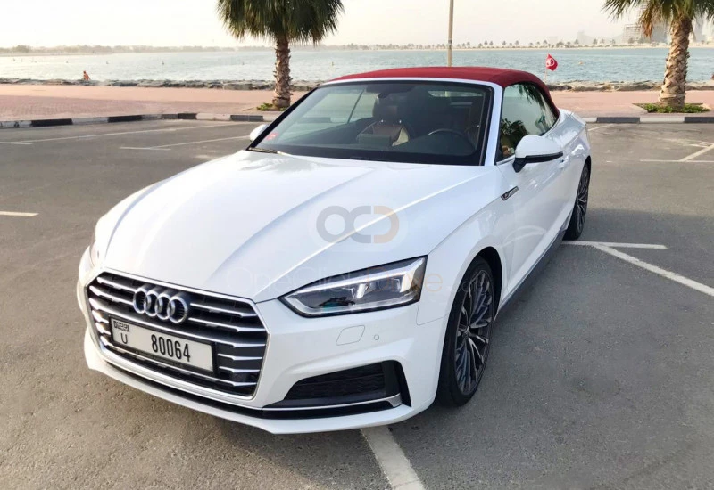 White Audi A5 Convertible 2019 for rent in Dubai 6