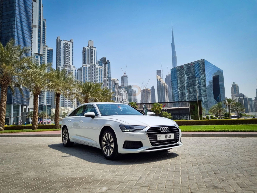 White Audi A6 2023 for rent in Dubai 2