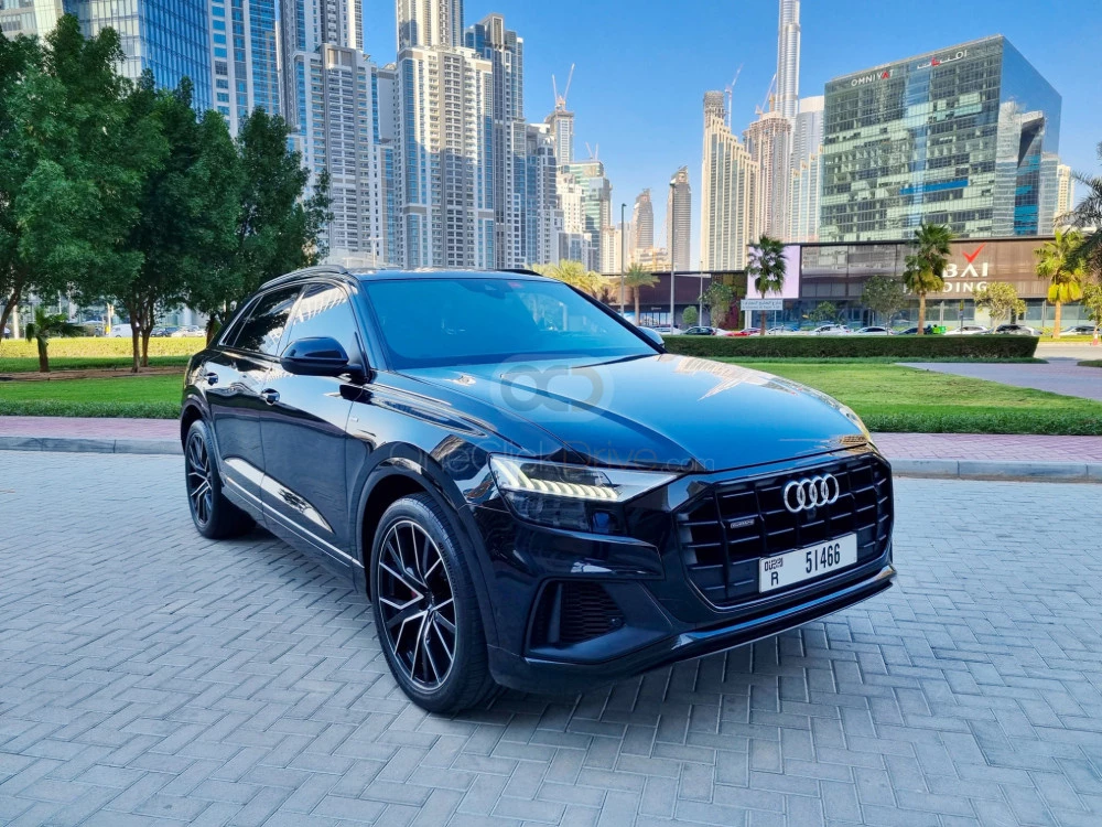 Black Audi Q8 2021 for rent in Dubai 1