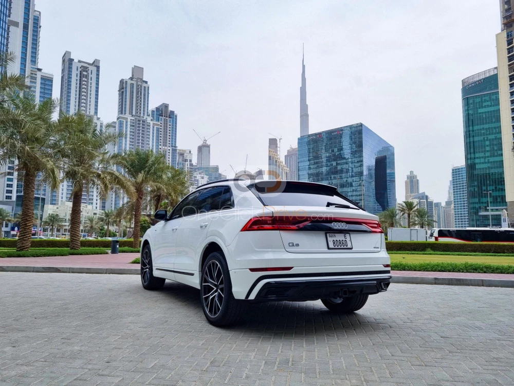 White Audi Q8 2021 for rent in Dubai 8