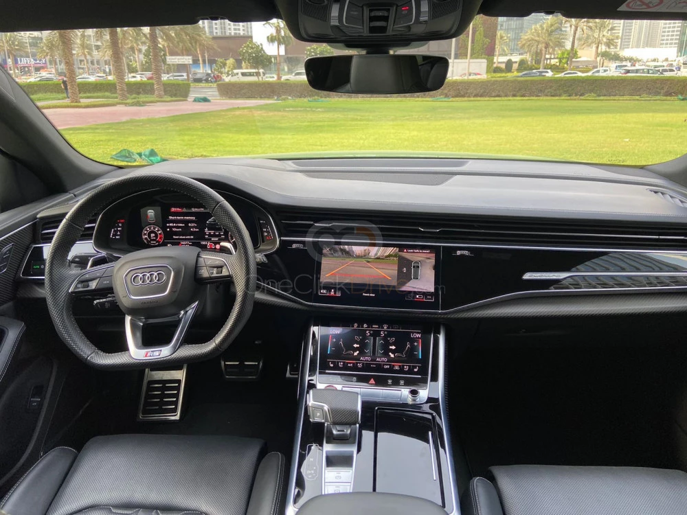 Green Audi RS Q8  2021 for rent in Dubai 6