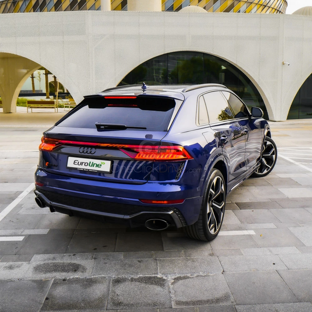 Blue Audi RS Q8  2022 for rent in Dubai 6