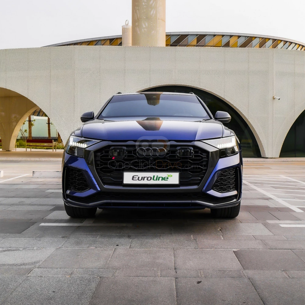 Blue Audi RS Q8  2022 for rent in Dubai 3