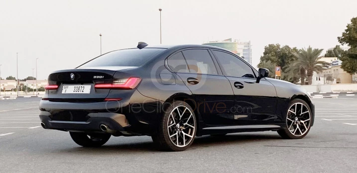 Black BMW 330i 2021 for rent in Dubai 6