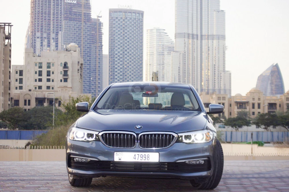 Gray BMW 520i 2019 for rent in Dubai 10