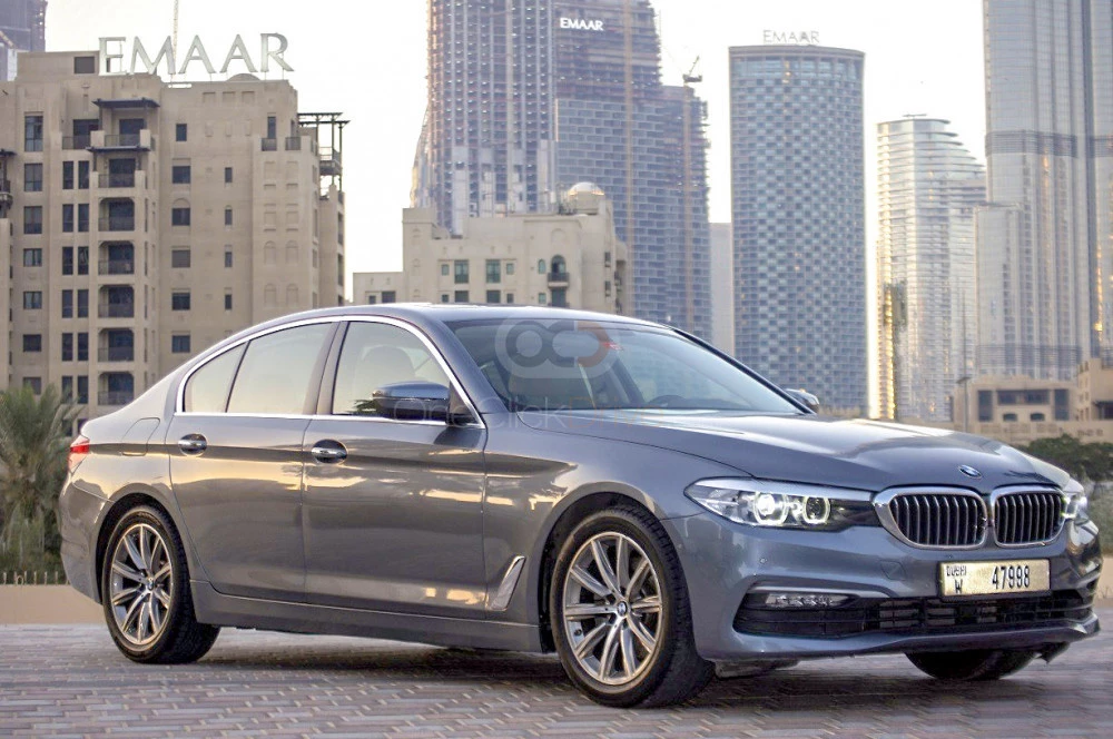 Gray BMW 520i 2019 for rent in Dubai 9