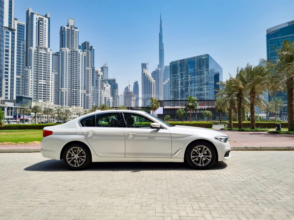 White BMW 520i 2020 for rent in Dubai 2
