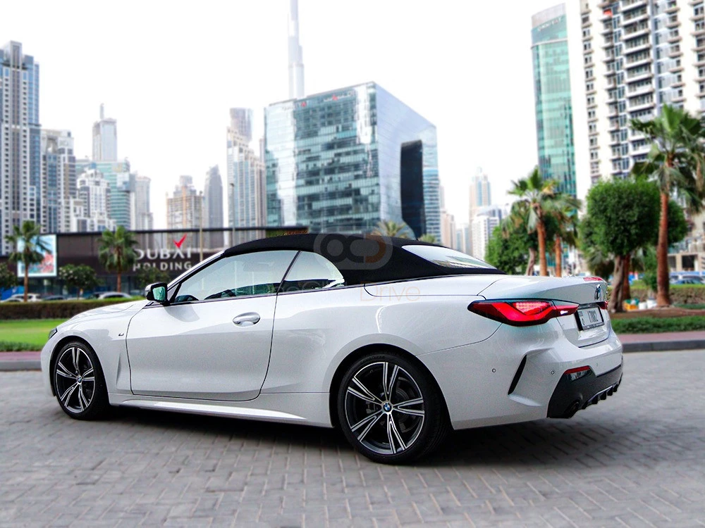 White BMW 420i Convertible 2022 for rent in Abu Dhabi 5