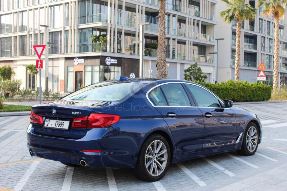 Gray BMW 520i 2019 for rent in Dubai 2