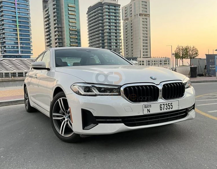White BMW 530i 2022 for rent in Dubai 1