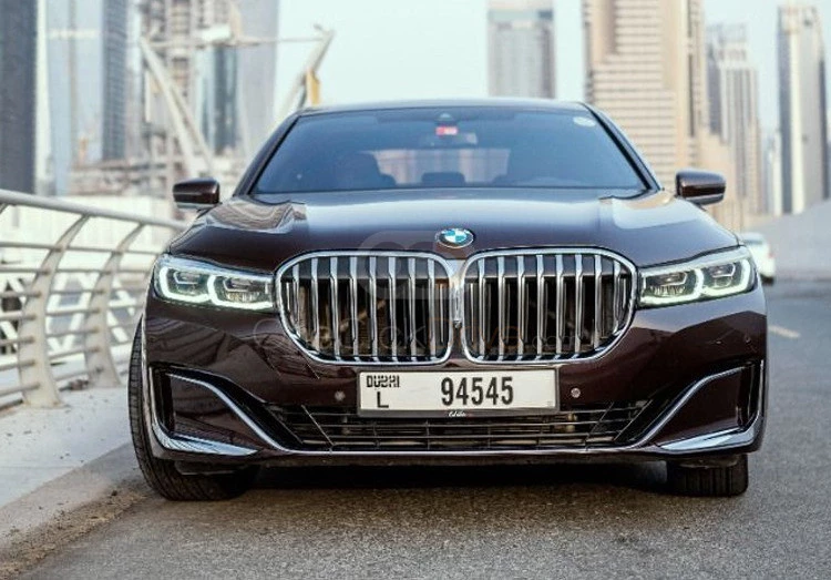 Burgundy BMW 730Li 2020 for rent in Dubai 2