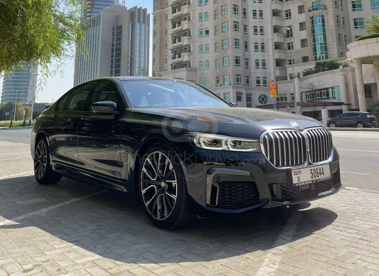 Silver BMW 730Li 2021 for rent in Dubai 1