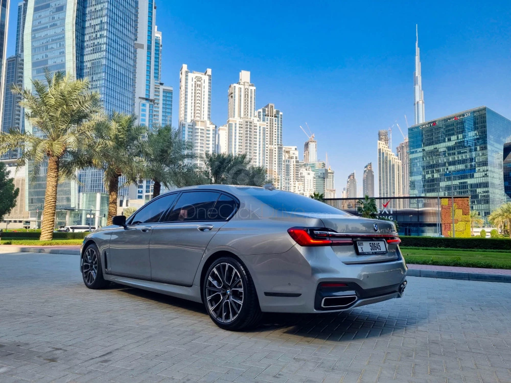 Silver BMW 730Li 2021 for rent in Dubai 9