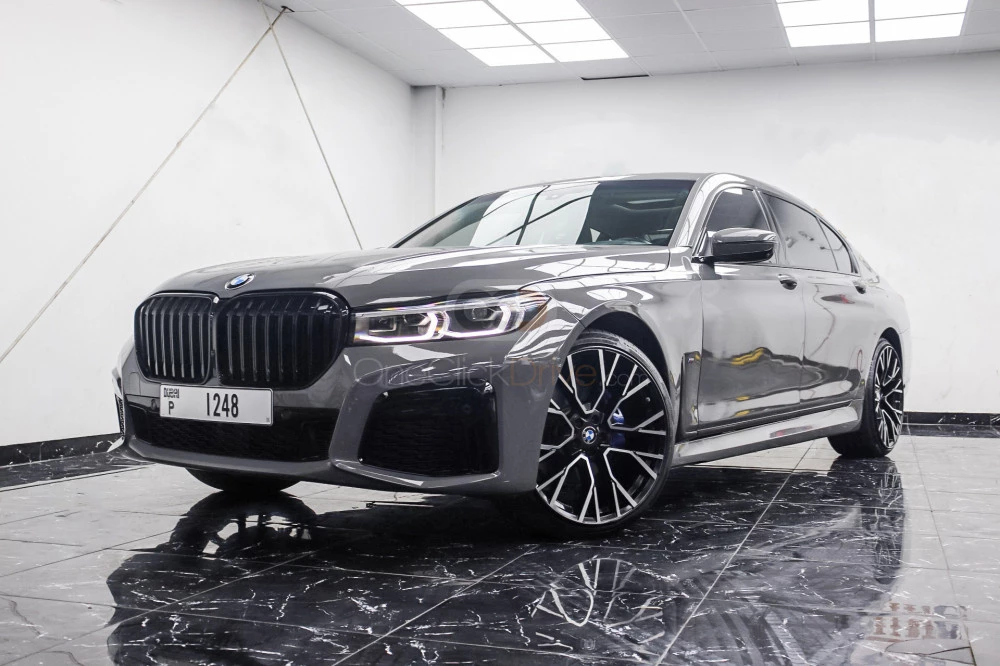 Metallic Grey BMW 740Li 2020 for rent in Dubai 3