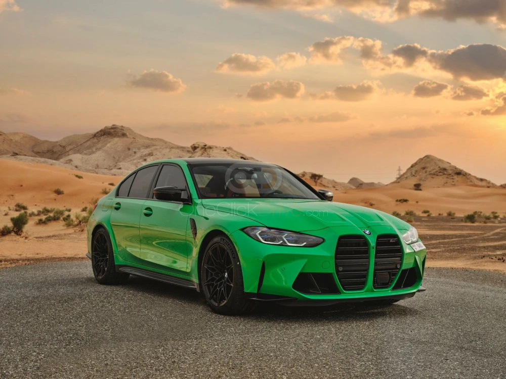 Green BMW M3 Competition 2021 for rent in Dubai 1