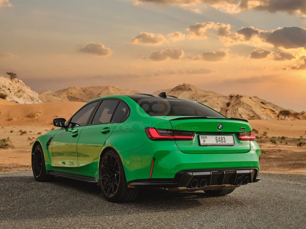Green BMW M3 Competition 2021 for rent in Abu Dhabi 4