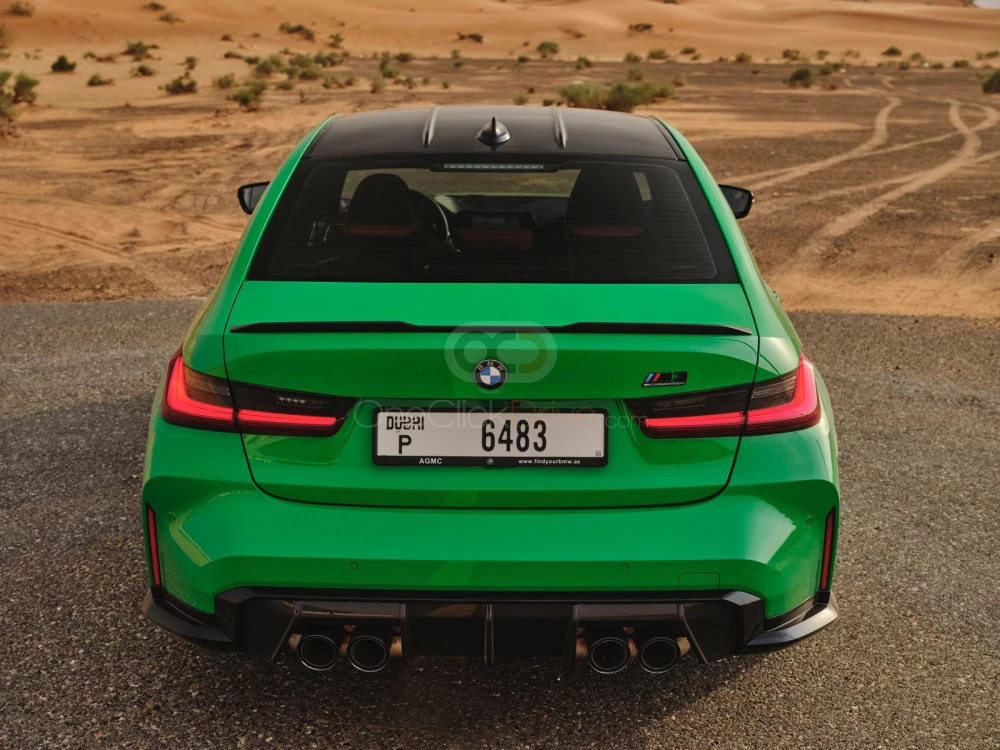Green BMW M3 Competition 2021 for rent in Abu Dhabi 5