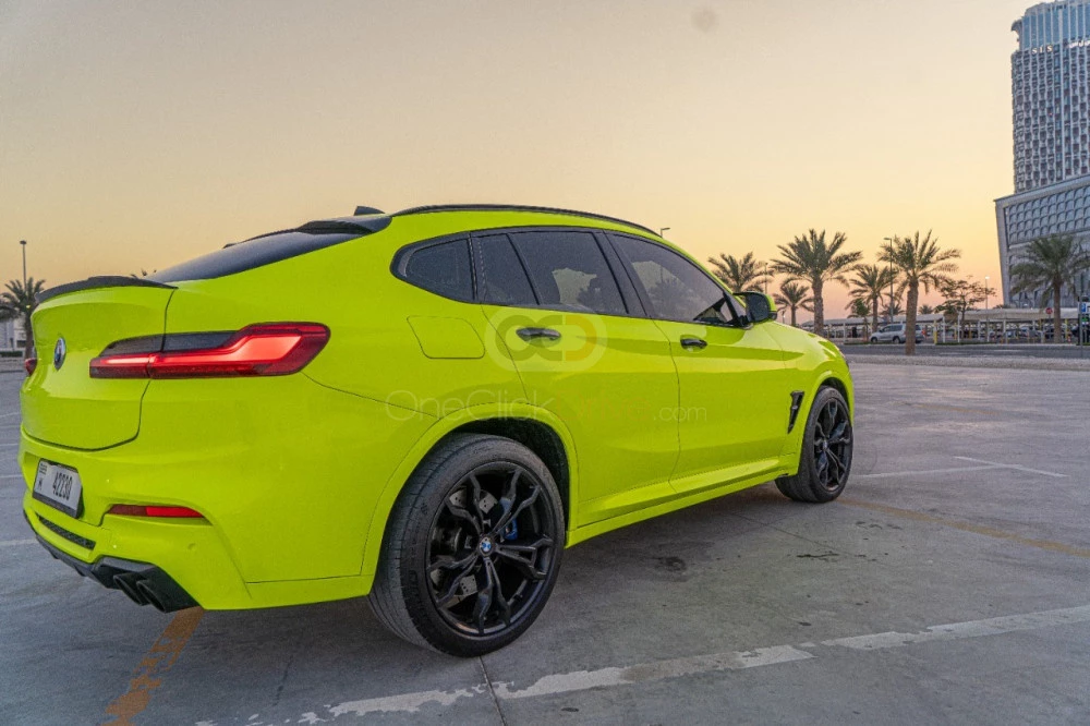 Light Green BMW X4 M Competition 2020 for rent in Abu Dhabi 9