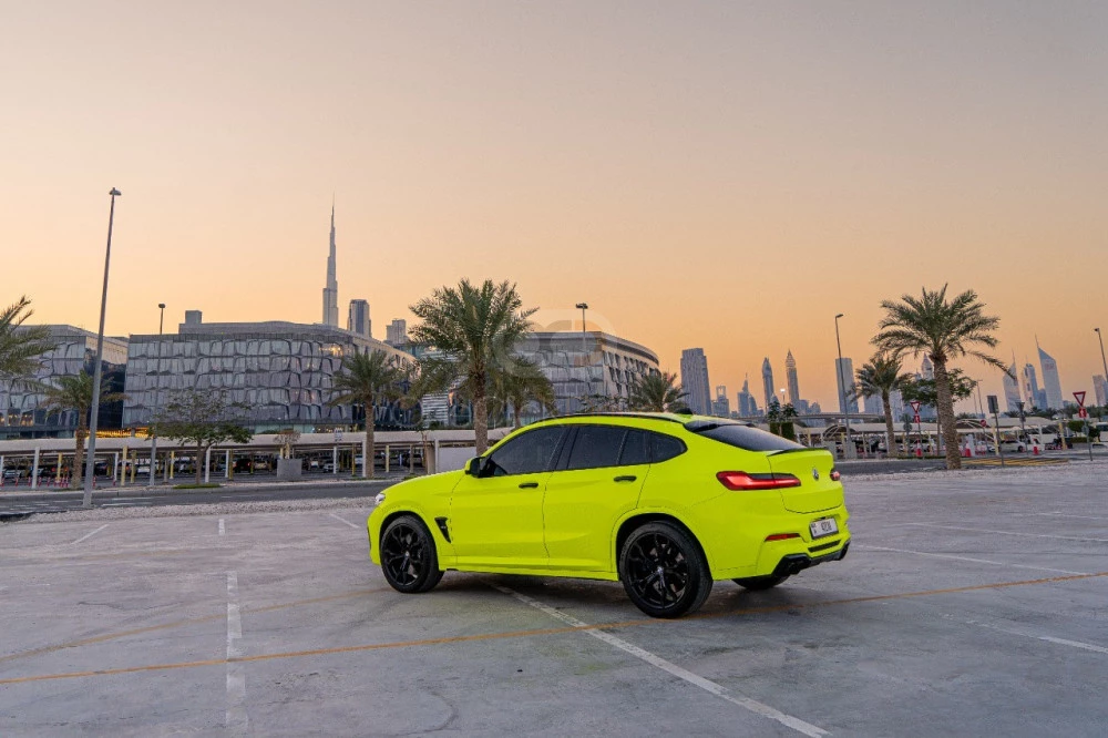 Light Green BMW X4 M Competition 2020 for rent in Abu Dhabi 10