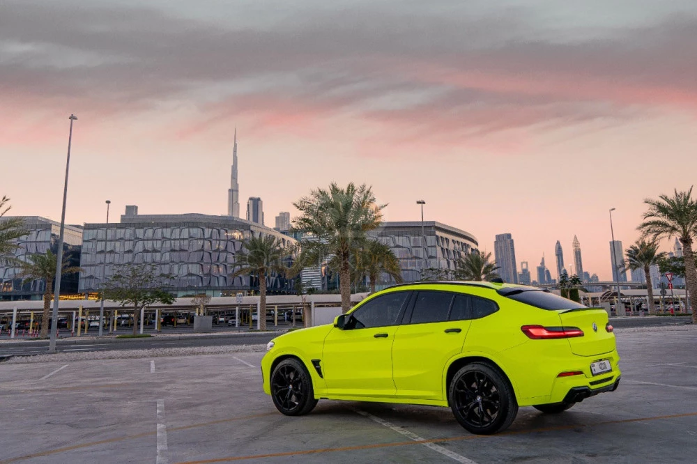 Light Green BMW X4 M Competition 2020 for rent in Abu Dhabi 8