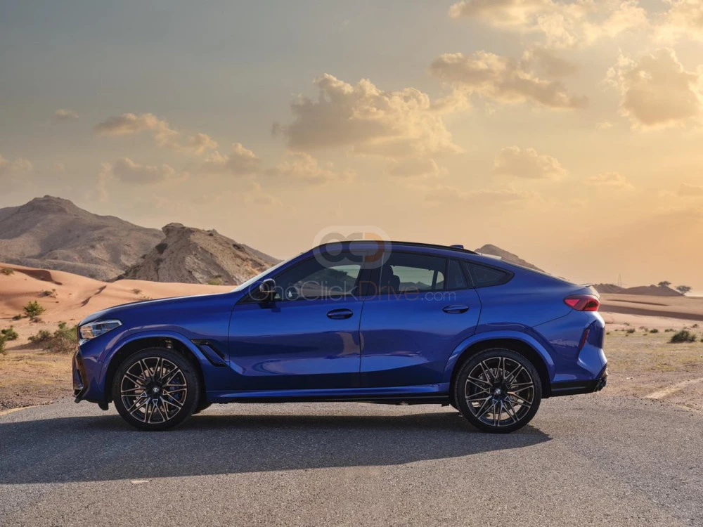Blue BMW X6 M Competition 2022 for rent in Abu Dhabi 5