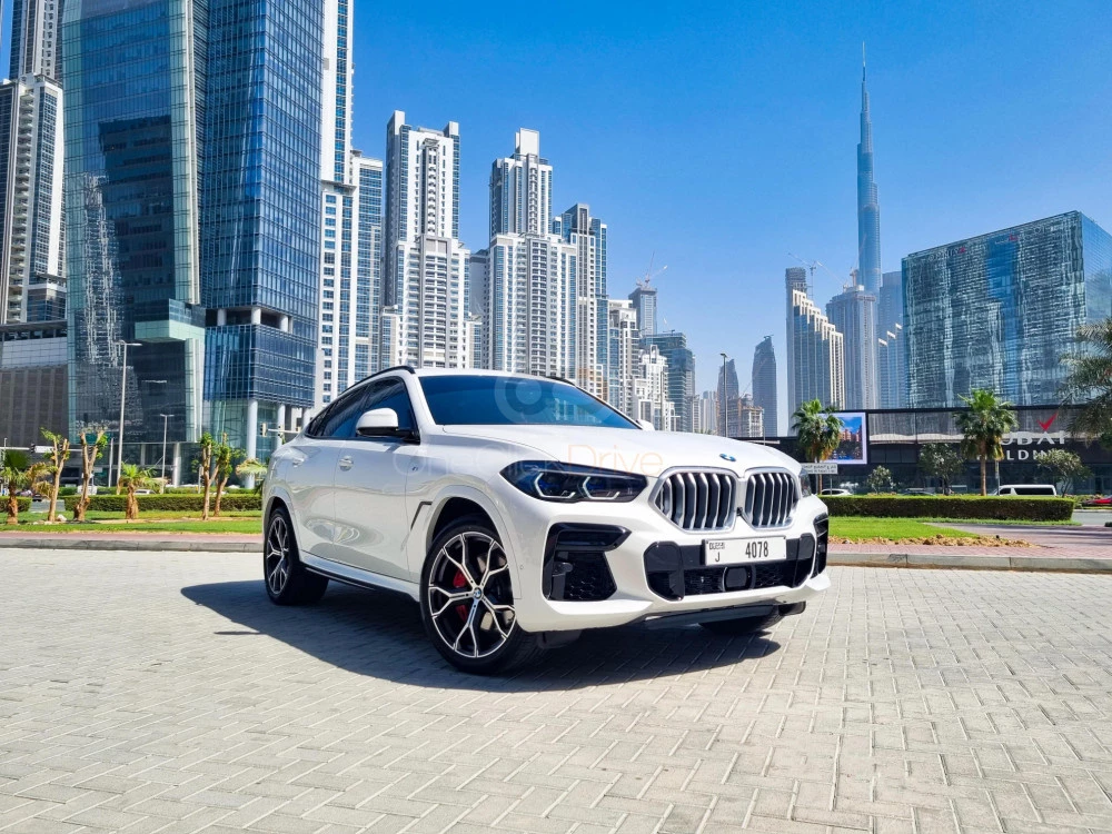 White BMW X6 M40 2022 for rent in Dubai 1