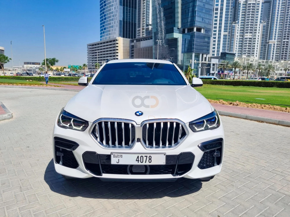 White BMW X6 M40 2022 for rent in Dubai 2