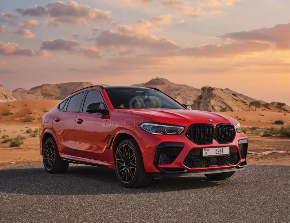 Red BMW X6 2022 for rent in Abu Dhabi 1