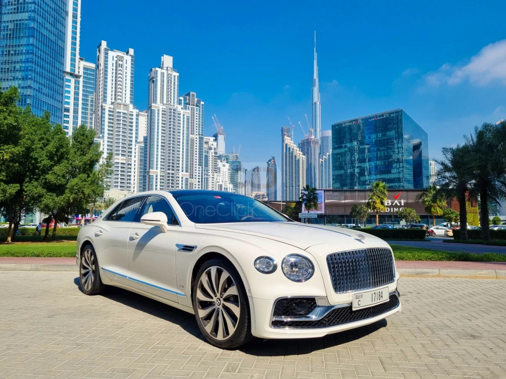 White Bentley Flying Spur  2020 for rent in Dubai 1