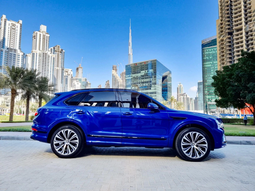 Blue Bentley Bentayga 2021 for rent in Dubai 2