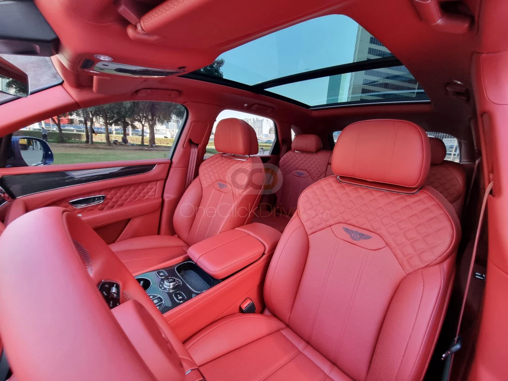Blue Bentley Bentayga 2021 for rent in Dubai 6