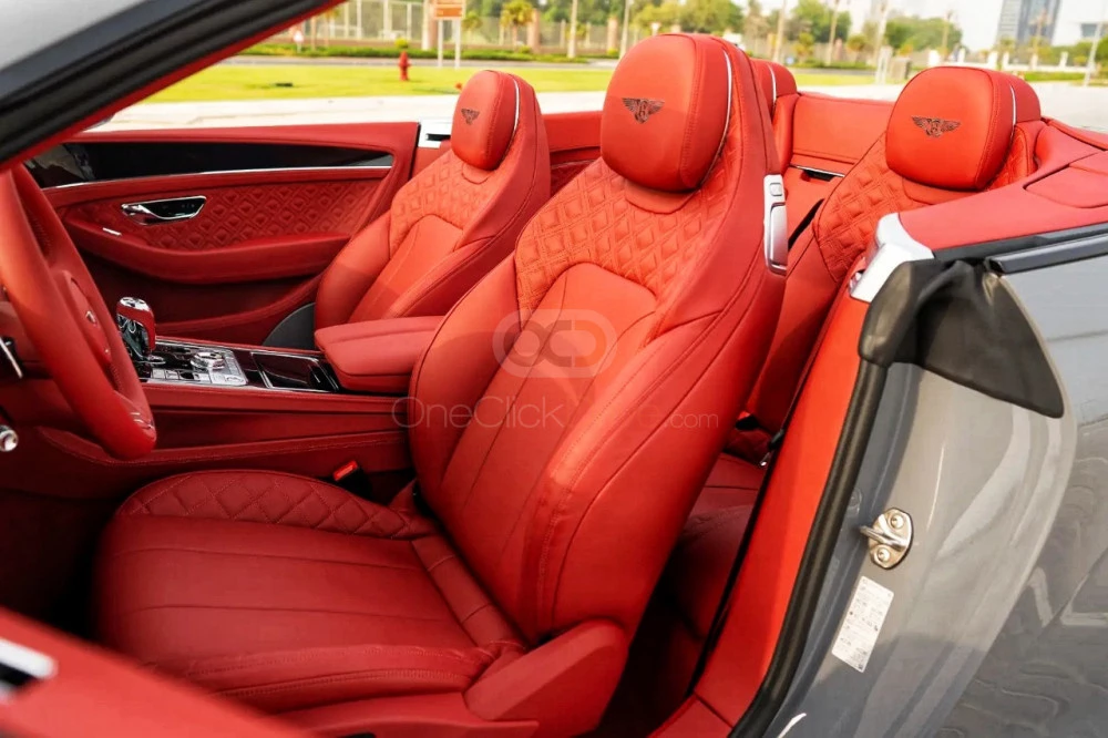Gray Bentley Continental GT Convertible 2022 for rent in Dubai 12