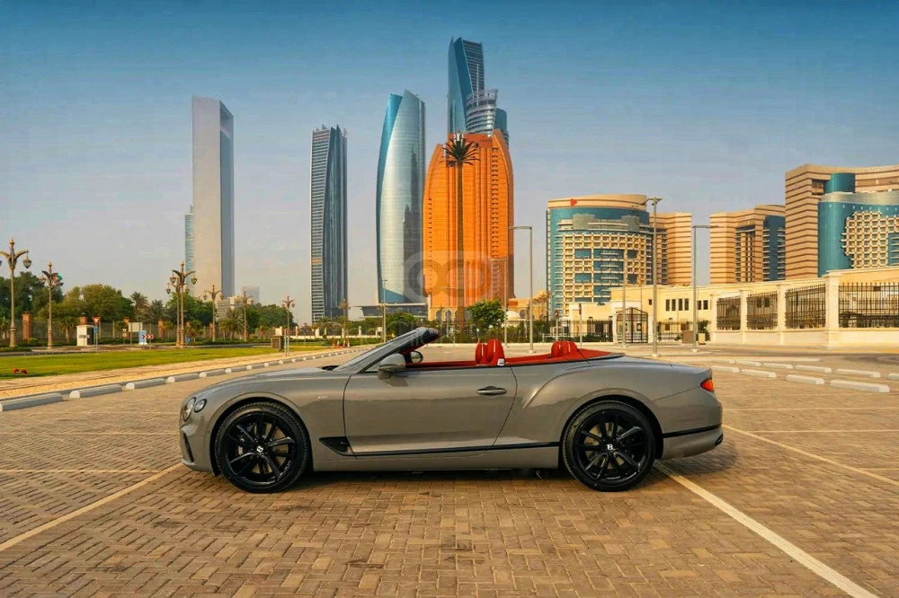 Gray Bentley Continental GT Convertible 2022 for rent in Dubai 2