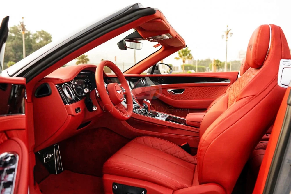 Gray Bentley Continental GT Convertible 2022 for rent in Dubai 10