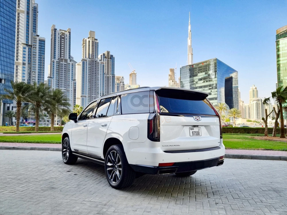 White Cadillac Escalade Platinum Sport 2022 for rent in Abu Dhabi 10