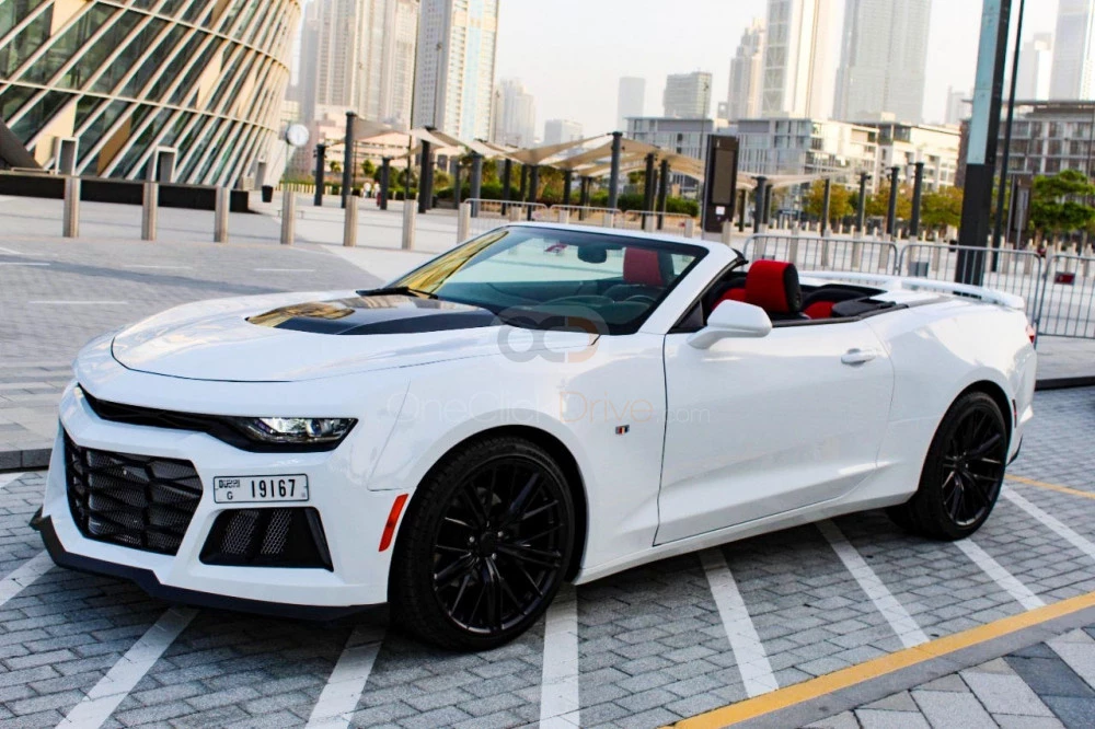 White Chevrolet Camaro RS Convertible V4 2019 for rent in Dubai 5