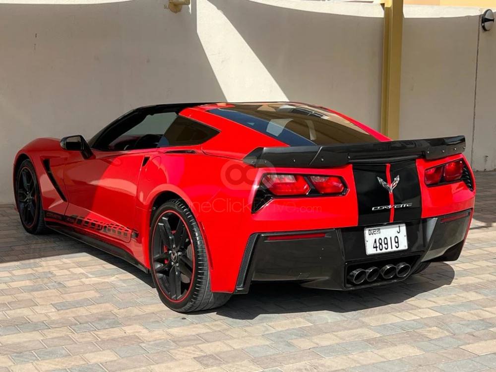 Red Chevrolet Corvette 2018 for rent in Dubai 10