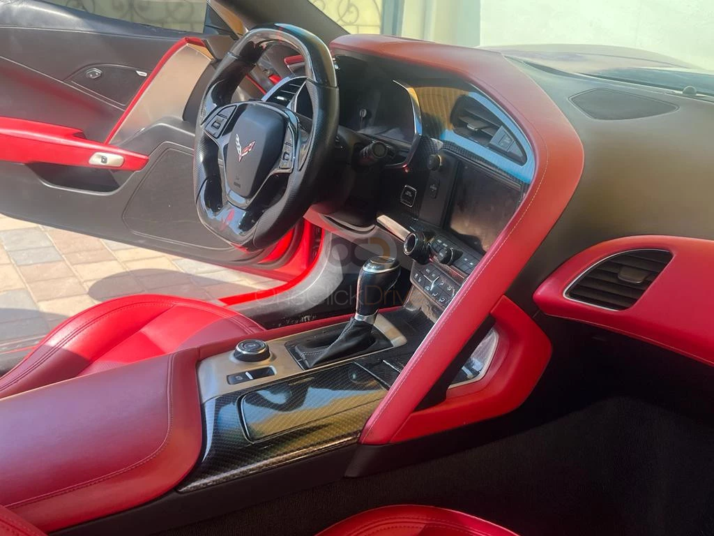 Red Chevrolet Corvette 2018 for rent in Dubai 5